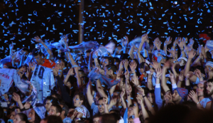 Aficionados del Celta en balaídos estadio